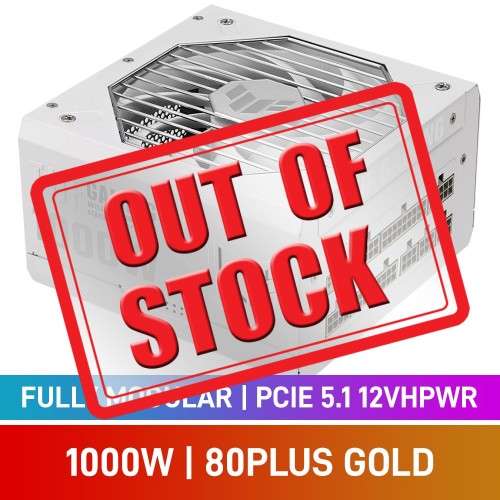 ASUS TUF GAMING WHITE EDITION 80 PLUS Gold Fully Modular PCIe 5.1 12VHPWR 12V-2x6 ATX 3.1 PSU, 1000w