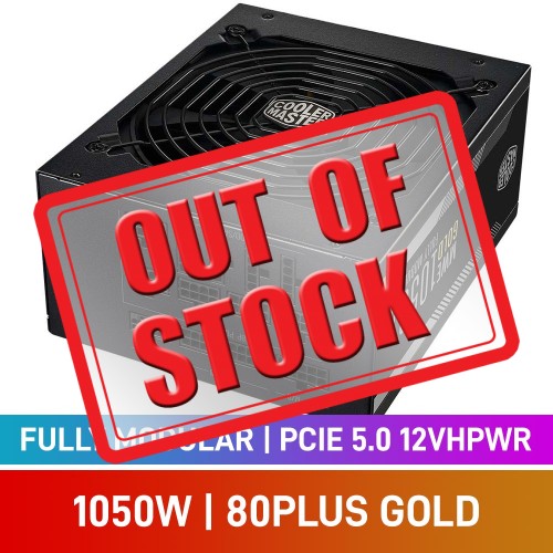 Cooler Master MWE GOLD 1050 V2 80 PLUS Gold Fully Modular PCIe 5.0 12VHPWR ATX 3.0 PSU, Black, 1050w