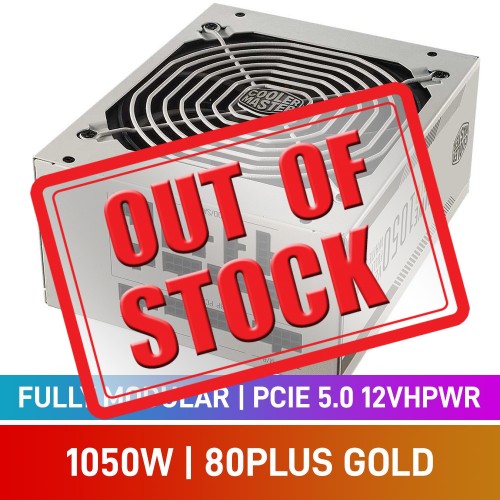 Cooler Master MWE GOLD 1050 V2 80 PLUS Gold Fully Modular PCIe 5.0 12VHPWR ATX 3.0 PSU, White, 1050w Cooler Master MWE GOLD 1050 V2 80 PLUS Gold Fully Modular PCIe 5.0 12VHPWR ATX 3.0 PSU, White, 1050w