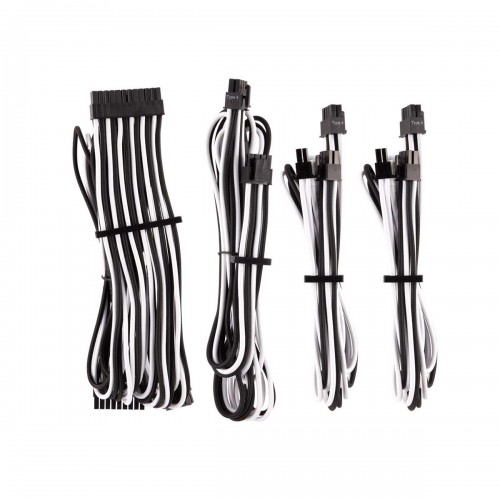 Corsair CP-8920220 Premium Individually Sleeved PSU Cables, Starter Kit, Type 4, Gen 4, Black and White