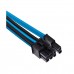 Corsair CP-8920256 Premium Individually Sleeved PCIe Cables with Dual Connectors, Type 4, Gen 4, Blue and Black Corsair CP-8920256 Premium Individually Sleeved PCIe Cables with Dual Connectors, Type 4, Gen 4, Blue and Black