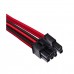 Corsair CP-8920254 Premium Individually Sleeved PCIe Cables with Dual Connectors, Type 4, Gen 4, Red and Black