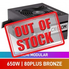 Corsair CXM Series CX650M 80 PLUS Bronze Semi Modular ATX PSU, 650w