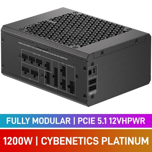 Corsair HXi SHIFT Series HX1200i SHIFT Cybenetics Platinum Fully Modular PCIe 5.1 12VHPWR 12V-2x6 ATX 3.1 PSU with Integrated iCUE LINK Hub, 1200w Corsair HXi SHIFT Series HX1200i SHIFT Cybenetics Platinum Fully Modular PCIe 5.1 12VHPWR 12V-2x6 ATX 3.1 PSU with Integrated iCUE LINK Hub, 1200w
