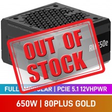 Corsair RMe Series RM650e 80 PLUS Gold Fully Modular PCIe 5.1 12VHPWR 12V-2x6 ATX 3.1 PSU, 650w
