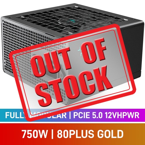 DEEPCOOL PN750M 80 PLUS Gold Fully Modular PCIe 5.1 12VHPWR 12V-2x6 ATX 3.1 PSU, 750w