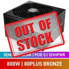 FSP HYDRO M PRO (ATX3.1) Series 80 PLUS Bronze Semi-Modular PCIe 5.1 12VHPWR 12V-2x6 ATX 3.1 PSU, 800w