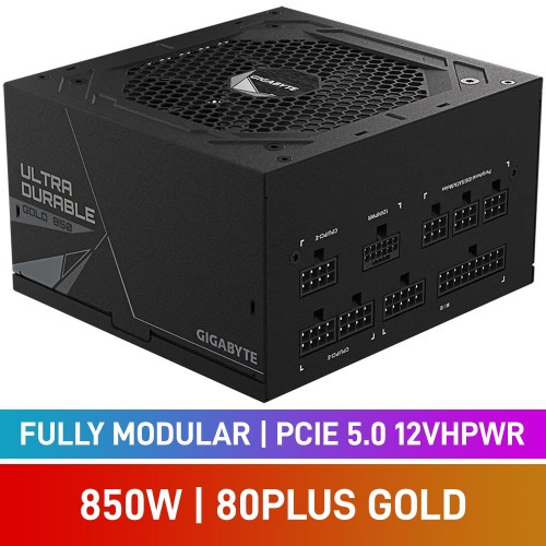 GIGABYTE ULTRA DURABLE Series GP-UD850GM PG5 80 PLUS Gold Fully Modular PCIe 5.0 12VHPWR ATX 3.0 PSU, 850w