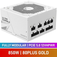 GIGABYTE ULTRA DURABLE Series GP-UD850GM PG5W WHITE EDITION 80 PLUS Gold Fully Modular PCIe 5.0 12VHPWR ATX 3.0 PSU, 850w