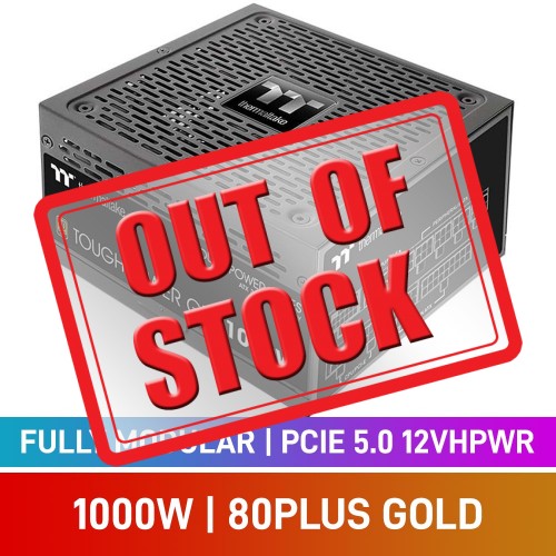 Thermaltake TOUGHPOWER GF3 TT PREMIUM EDITION Series 80 PLUS Gold Fully Modular PCIe 5.0 12VHPWR ATX 3.0 PSU, 1000w