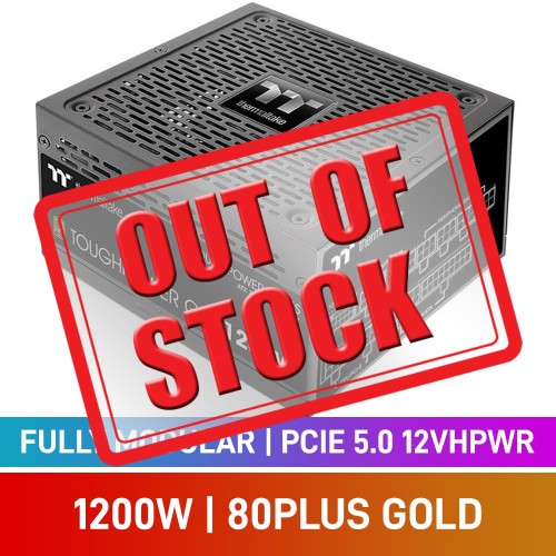 Thermaltake TOUGHPOWER GF3 TT PREMIUM EDITION Series 80 PLUS Gold Fully Modular PCIe 5.0 12VHPWR ATX 3.0 PSU, 1200w