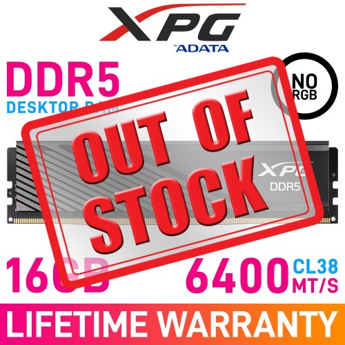 ADATA XPG LANCER BLADE 16GB (1 x 16GB) DDR5 DRAM 6400MHz CL38 1.40V AX5U6400C3816G-SLABBK Memory Module — Black ADATA XPG LANCER BLADE 16GB (1 x 16GB) DDR5 DRAM 6400MHz CL38 1.40V AX5U6400C3816G-SLABBK Memory Module — Black