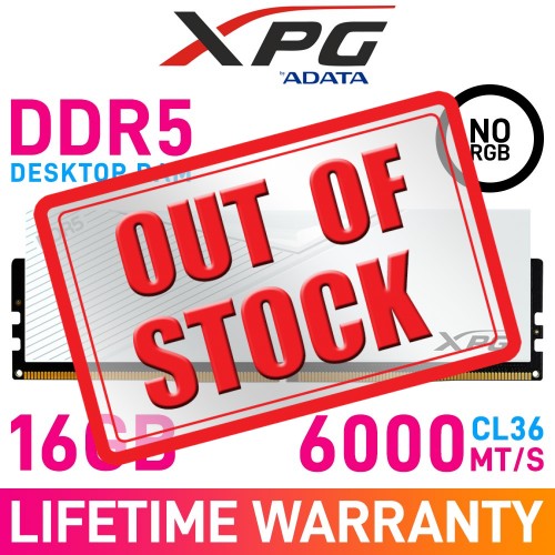 ADATA XPG LANCER 16GB (1 x 16GB) DDR5 DRAM 6000MHz CL36 1.35V AX5U6000C3616G-CLAWH Memory Module — White ADATA XPG LANCER 16GB (1 x 16GB) DDR5 DRAM 6000MHz CL36 1.35V AX5U6000C3616G-CLAWH Memory Module — White