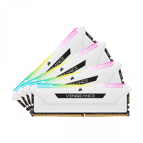 Corsair VENGEANCE RGB PRO SL 32GB (4 x 8GB) DDR4 DRAM 3600MHz CL18 1.35V CMH32GX4M4D3600C18W Memory Kit — White