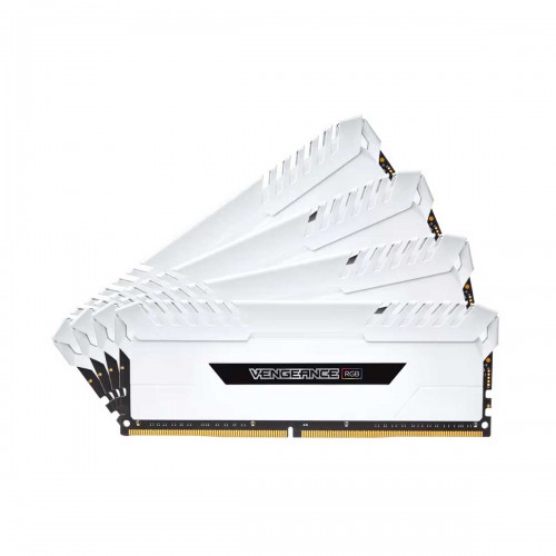 Corsair VENGEANCE RGB 32GB (4 x 8GB) DDR4 DRAM 3000MHz CL15 1.35V CMR32GX4M4C3000C15W Memory Kit — White