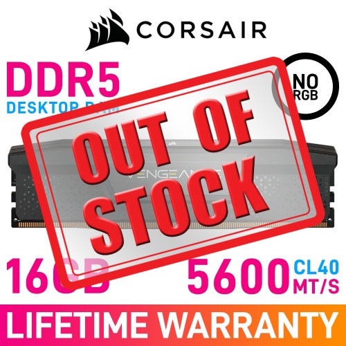 Corsair VENGEANCE DDR5 AMD EXPO 16GB (1 x 16GB) DDR5 DRAM 5600MHz CL40 1.25V CMK16GX5M1B5600Z40 Memory Module — Cool Grey