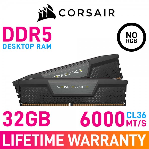 メモリー CORSAIR VENGEANCE DDR5 32GB 6000MHz Corsair VENGEANCE DDR5 32GB (2 x 16GB) DDR5 DRAM 5600MHz CL38 1.25