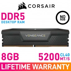 Corsair VENGEANCE DDR5 8GB (1 x 8GB) DDR5 DRAM 5200MHz CL40 1.25V CMK8GX5M1B5200C40 Memory Module — Black
