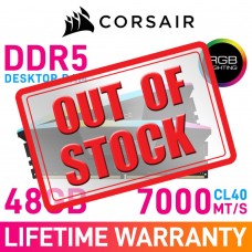 Corsair VENGEANCE RGB DDR5 48GB (2 x 24GB) DDR5 DRAM 7000MHz CL40 1.40V CMH48GX5M2B7000C40 Memory Kit — Black
