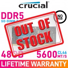 Crucial 48GB (1 x 48GB) DDR5 DRAM 5600MHz CL46 1.10V CT48G56C46S5 SO-DIMM Memory Module
