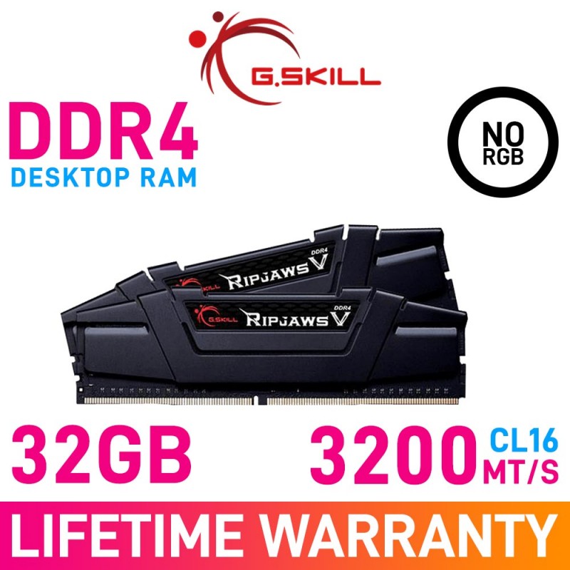 G.Skill RIPJAWS V 32GB (2 x 16GB) DDR4 DRAM 3200MHz CL16 1.35V F4