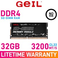 GeIL PRISTINE 32GB (1 x 32GB) DDR4 DRAM 3200MHz CL22 1.20V GS432GB3200C22SC SO-DIMM Memory Module