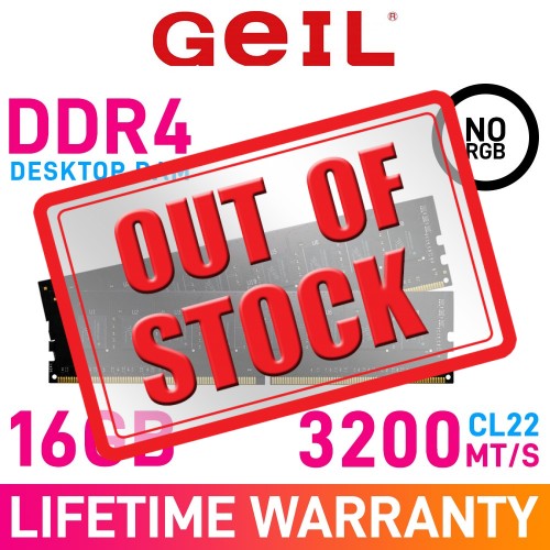 GeIL PRISTINE 16GB (2 x 8GB) DDR4 DRAM 3200MHz CL22 1.20V GP416GB3200C22DC Memory Kit