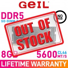 GeIL PRISTINE 8GB (1 x 8GB) DDR5 DRAM 5600MHz CL46 1.10V GS58GB5600C46SC SO-DIMM Memory Module
