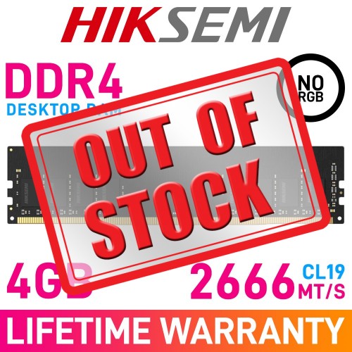 HikSemi HIKER 4GB (1 x 4GB) DDR4 DRAM 2666MHz CL19 1.35V HSC404U26Z1 Memory Module HikSemi HIKER 4GB (1 x 4GB) DDR4 DRAM 2666MHz CL19 1.35V HSC404U26Z1 Memory Module