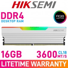 HikSemi FUTURE RGB 16GB (1 x 16GB) DDR4 DRAM 3600MHz CL18 1.35V HSC416U36F4 16G Memory Module — White HikSemi FUTURE RGB 16GB (1 x 16GB) DDR4 DRAM 3600MHz CL18 1.35V HSC416U36F4 16G Memory Module — White