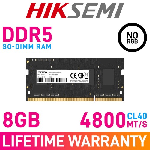 HikSemi HIKER 8GB (1 x 8GB) DDR5 DRAM 4800MHz CL40 1.10V HSC508S48Z1 SO-DIMM Memory Module