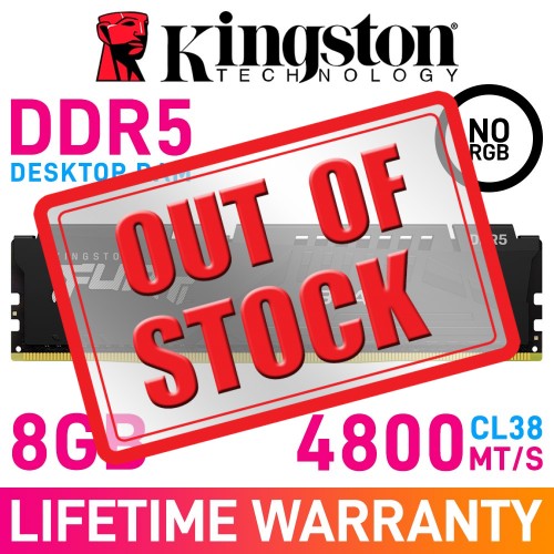 Kingston FURY BEAST DDR5 8GB (1 x 8GB) DDR5 DRAM 4800MHz CL38 1.10V KF548C38BB-8 Memory Module — Black Kingston FURY BEAST DDR5 8GB (1 x 8GB) DDR5 DRAM 4800MHz CL38 1.10V KF548C38BB-8 Memory Module — Black