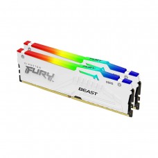 Kingston FURY BEAST DDR5 RGB EXPO 64GB (2 x 32GB) DDR5 DRAM 6000MHz CL36 1.35V KF560C36BWEAK2-64 Memory Kit — White