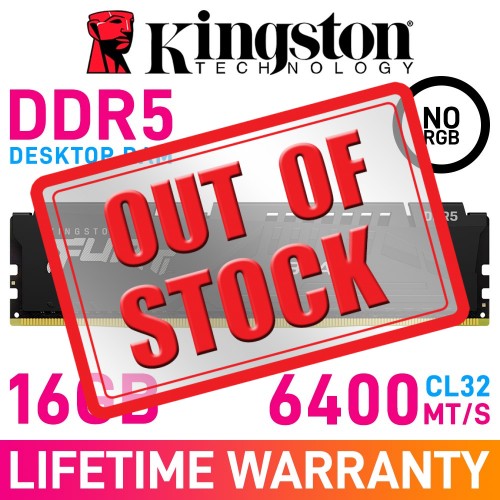 Kingston FURY BEAST DDR5 16GB (1 x 16GB) DDR5 DRAM 6400MHz CL32 1.40V KF564C32BB-16 Memory Module — Black