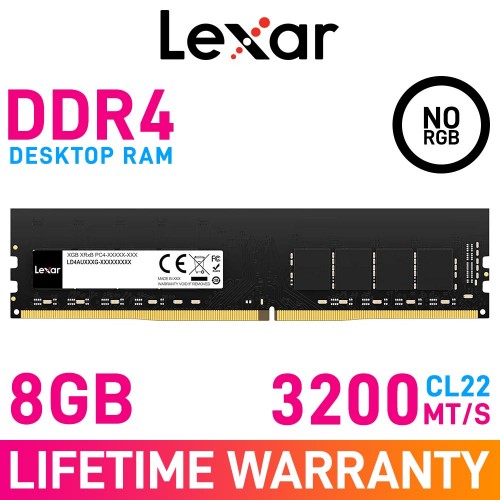 Lexar 8GB (1 x 8GB) DDR4 DRAM 3200MHz CL22 1.20V LD4AU008G-B3200GSST Memory Module