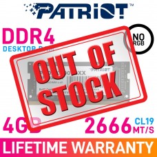 Patriot SIGNATURE LINE 4GB (1 x 4GB) DDR4 DRAM 2666MHz CL19 1.20V PSD44G266681S SO-DIMM Memory Module Patriot SIGNATURE LINE 4GB (1 x 4GB) DDR4 DRAM 2666MHz CL19 1.20V PSD44G266681S SO-DIMM Memory Module