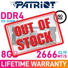 Patriot SIGNATURE LINE 8GB (1 x 8GB) DDR4 DRAM 2666MHz CL19 1.20V PSD48G266681S SO-DIMM Memory Module Patriot SIGNATURE LINE 8GB (1 x 8GB) DDR4 DRAM 2666MHz CL19 1.20V PSD48G266681S SO-DIMM Memory Module
