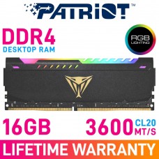 Patriot Viper Steel RGB 16GB (1 x 16GB) DDR4 DRAM 3600MHz CL20 1.35V PVSR416G360C0 Memory Module — Black
