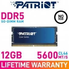 Patriot SIGNATURE LINE CORE 12GB (1 x 12GB) DDR5 DRAM 5600MHz CL46 1.10V PSC512G56041HS SO-DIMM Memory Module