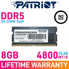 Patriot SIGNATURE LINE 8GB (1 x 8GB) DDR5 DRAM 4800MHz CL40 1.10V PSD58G480041S SO-DIMM Memory Module