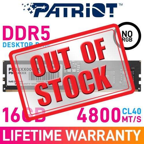 Patriot SIGNATURE LINE 16GB (1 x 16GB) DDR5 DRAM 4800MHz CL40 1.10V PSD516G480081 Memory Module