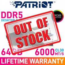 Patriot VIPER VENOM RGB 64GB (2 x 32GB) DDR5 DRAM 6000MHz CL30 1.35V PVVR564G600C30K Memory Kit — Black