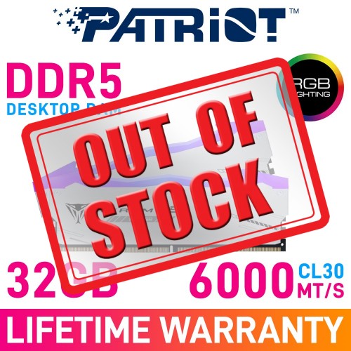 Patriot VIPER XTREME 5 RGB DDR5 MPOWER 32GB (2 x 16GB) DDR5 DRAM 6000MHz CL30 1.35V PVXR532G60C30KM Memory Kit — White