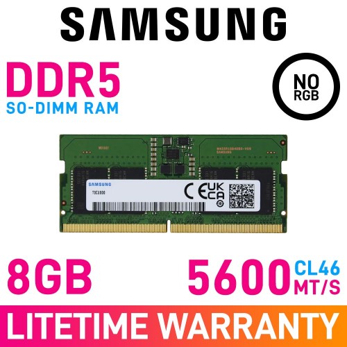 Samsung 8GB (1 x 8GB) DDR5 DRAM 5600MHz CL46 1.10V M425R1GB4PB0-CWM SO-DIMM Memory Module Samsung 8GB (1 x 8GB) DDR5 DRAM 5600MHz CL46 1.10V M425R1GB4PB0-CWM SO-DIMM Memory Module