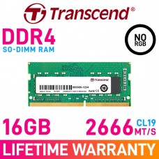 Transcend JetRam 16GB (1 x 16GB) DDR4 DRAM 2666MHz CL19 1.20V JM2666HSB-16G SO-DIMM Memory Module