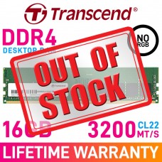 Transcend JetRAM 16GB (1 x 16GB) DDR4 DRAM 3200MHz CL22 1.20V JM3200HLE-16G Memory Module Transcend JetRAM 16GB (1 x 16GB) DDR4 DRAM 3200MHz CL22 1.20V JM3200HLE-16G Memory Module