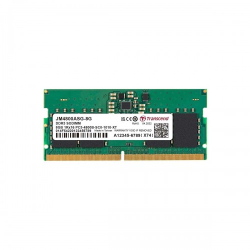 Transcend JetRam 8GB (1 x 8GB) DDR5 DRAM 4800MHz CL40 1.10V JM4800ASG-8G SO-DIMM Memory Module