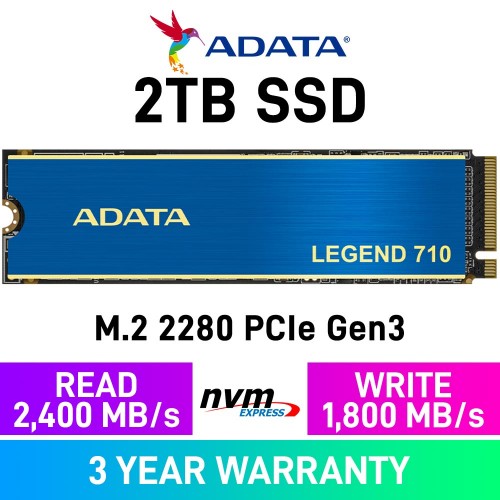 ADATA Legend 710 PCIe Gen3x4 M.2 2280 NVMe SSD — 2TB