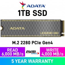 ADATA LEGEND 860 PCIe Gen4x4 M.2 2280 NVMe SSD — 1TB ADATA LEGEND 860 PCIe Gen4x4 M.2 2280 NVMe SSD — 1TB