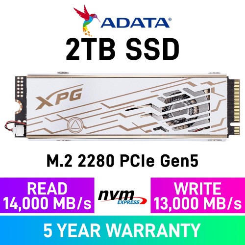 ADATA MARS 980 PRO PCIe Gen5x4 M.2 2280 NVMe SSD with Active Heatsink — 2TB